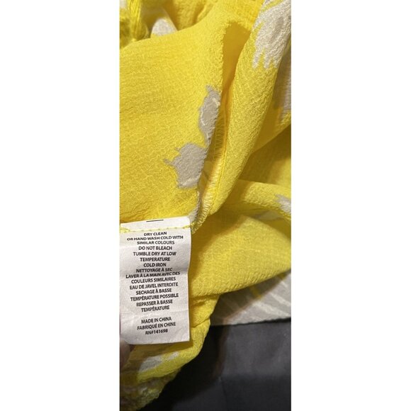 Ramy Brook Stevie Yellow Floral Smocked Mini Skirt Pom Pom Swim Cover-Up Size XS - Picture 5 of 6